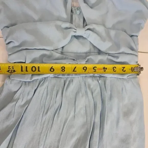 Altard state Bow Cut Out Bella Midi Dress Baby Blue Slip Tank Small - Picture 11 of 11